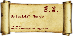 Balaskó Merse névjegykártya